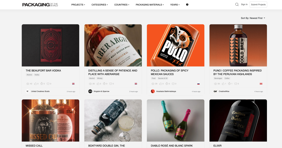 Packaging of the World website preview