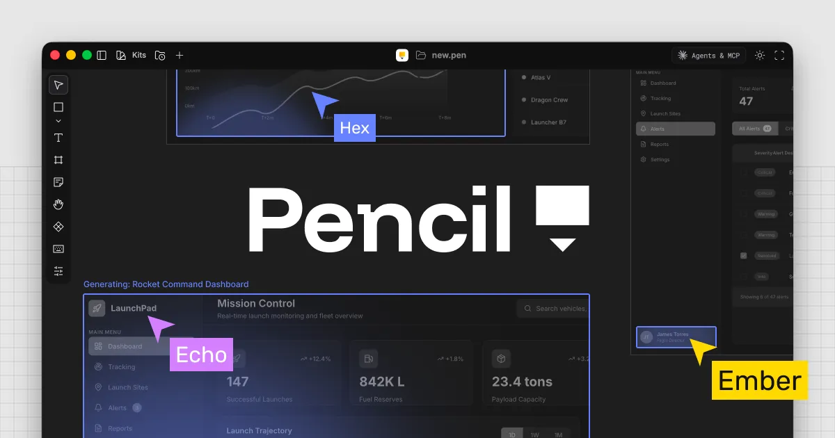 Pencil - Design Mode for Cursor website preview