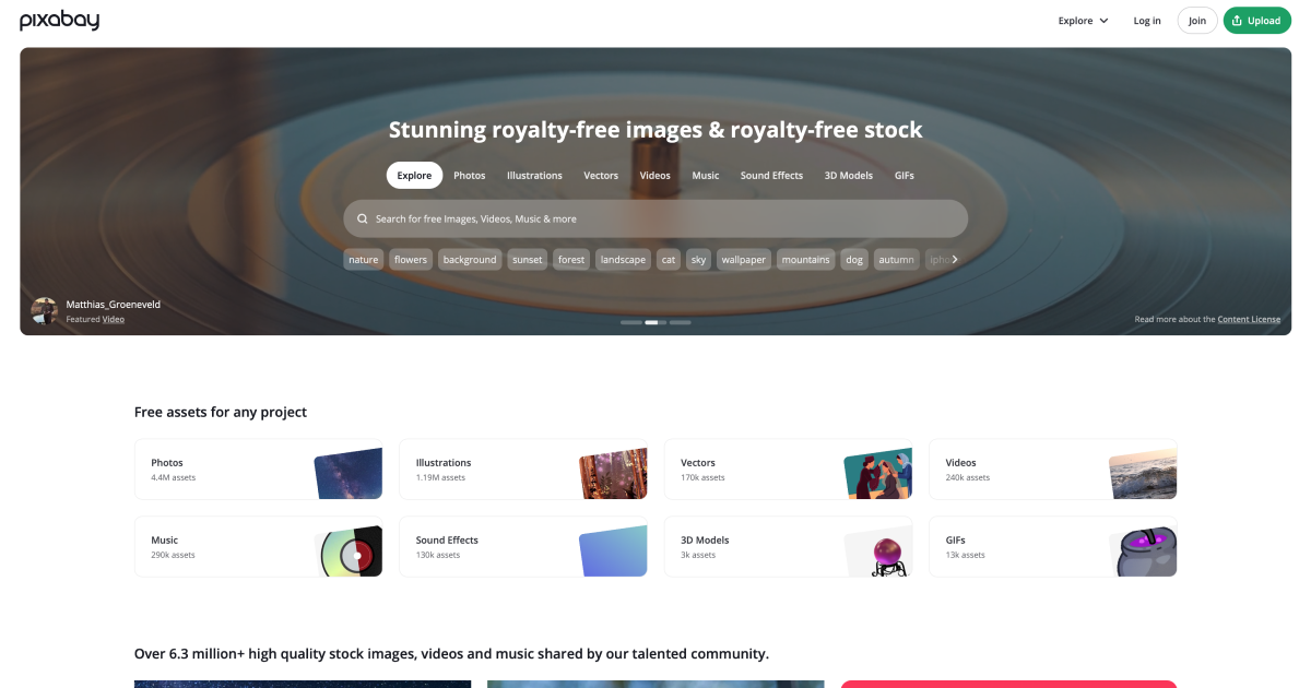 Pixabay website preview