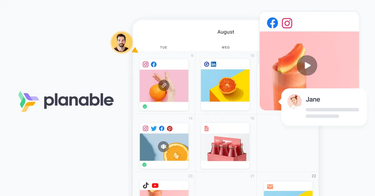 Planable website preview