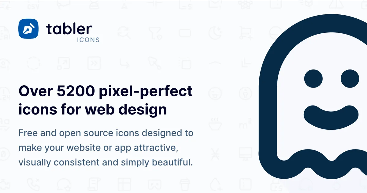 Tabler Icons website preview