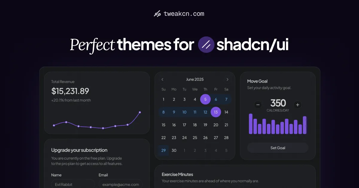Tweakcn website preview