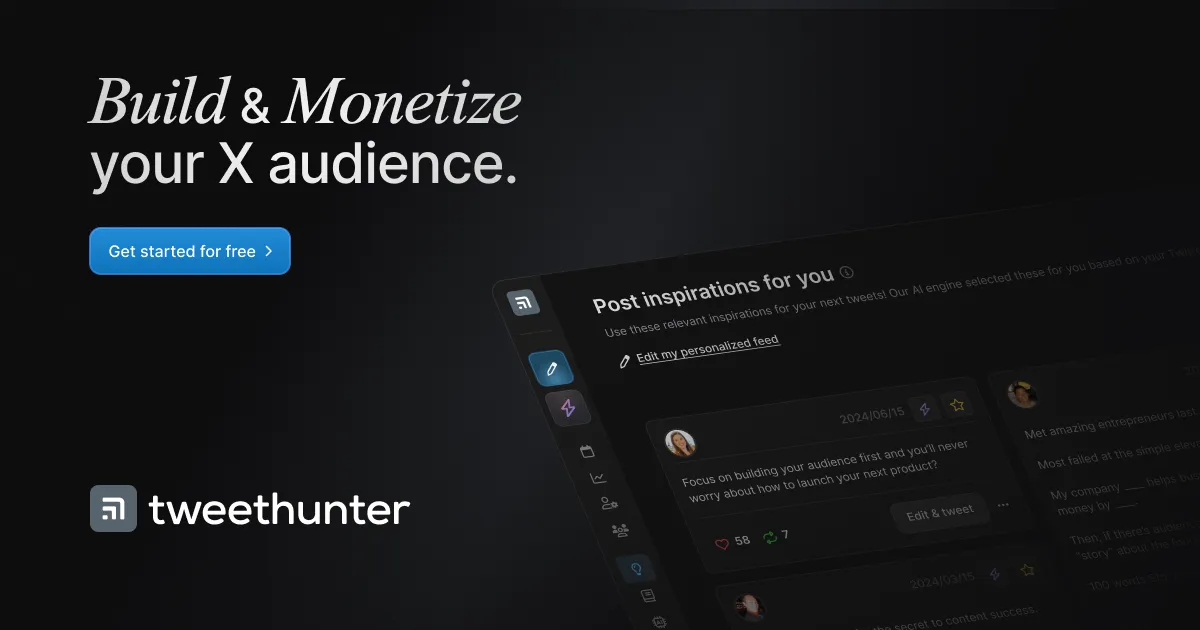 Tweet Hunter website preview