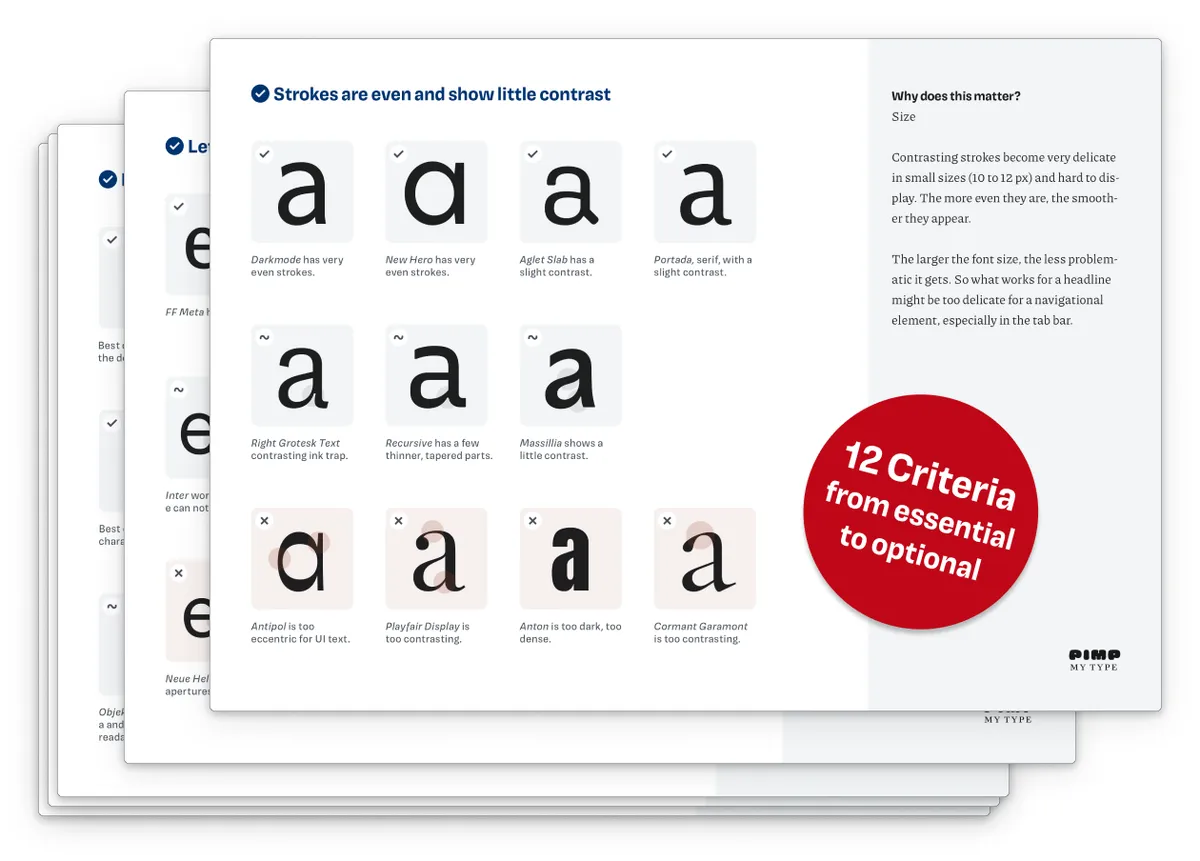 "UI Fonts Checklist" by Oliver Schöndorfer website preview