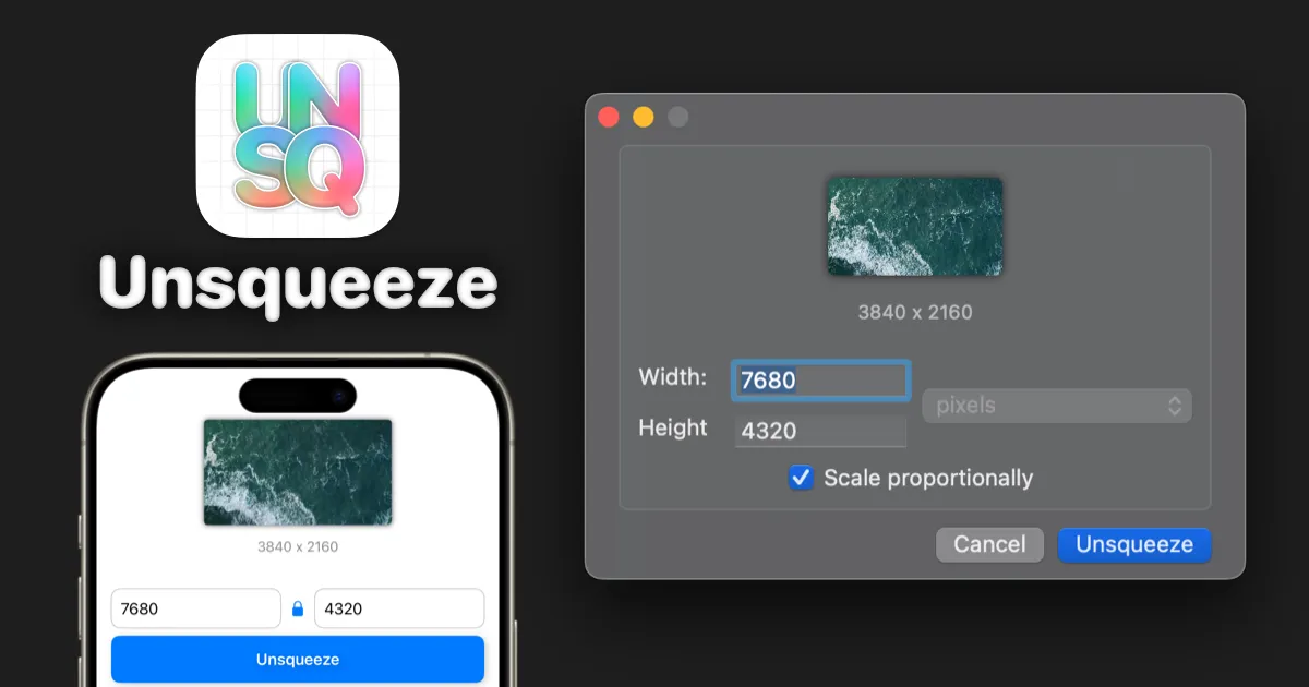 Unsqueeze website preview